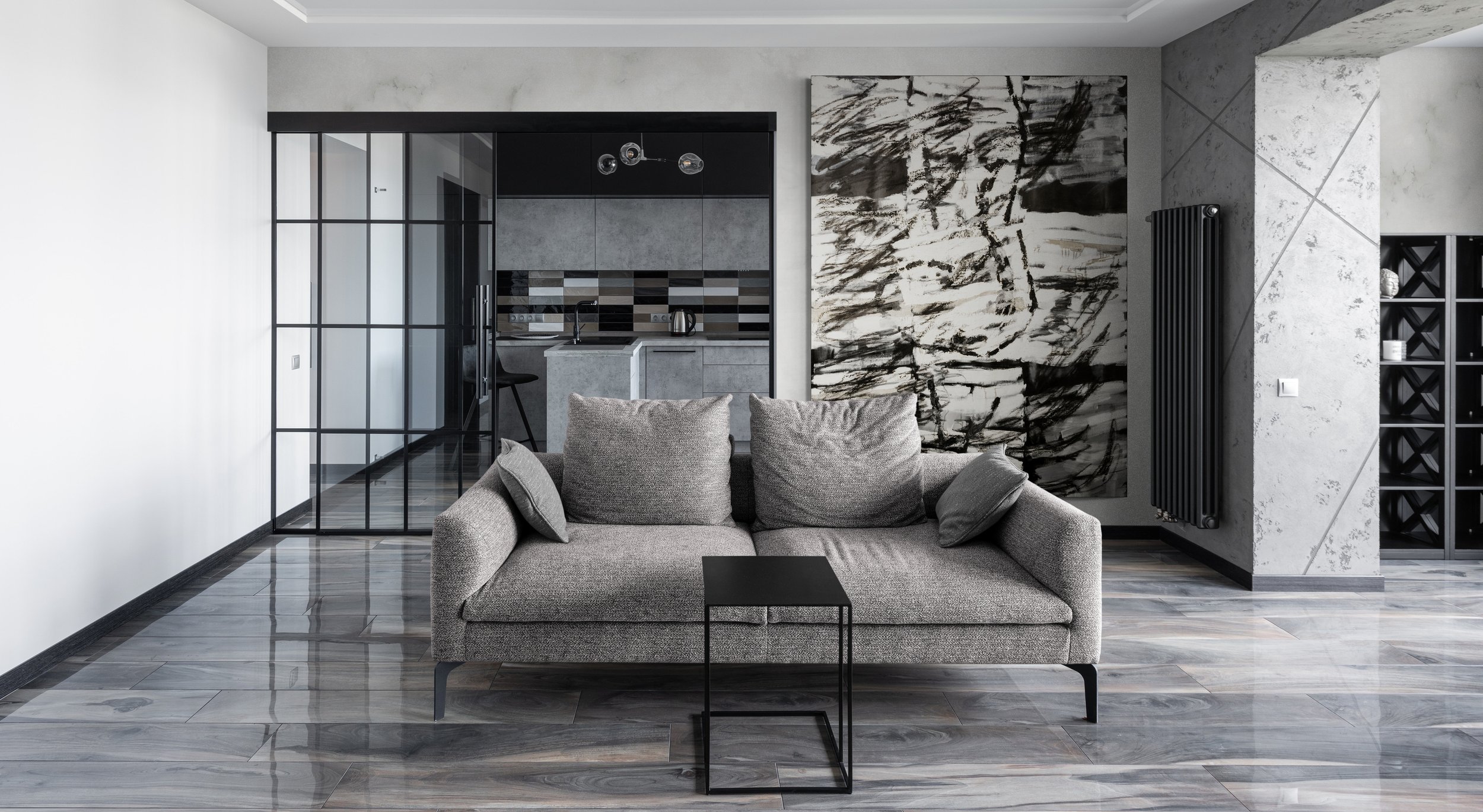 Mycenae V, oil on canvas, 200x150 cm, room mockup by Canvy