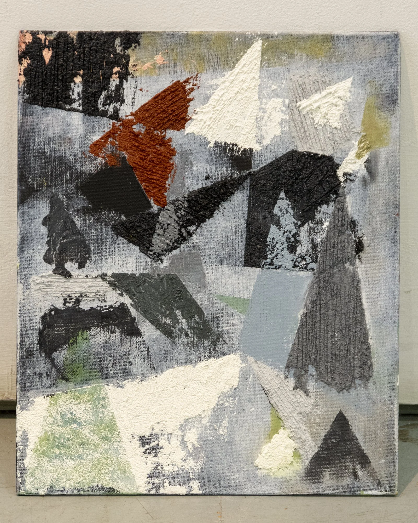 The City LIX, oil impasto on canvas board, 30x25 cm. The City series started out as very playful experiments on small surfaces using paint left over from working on larger pieces. In the end the series took on a life of its own and is ongoing.