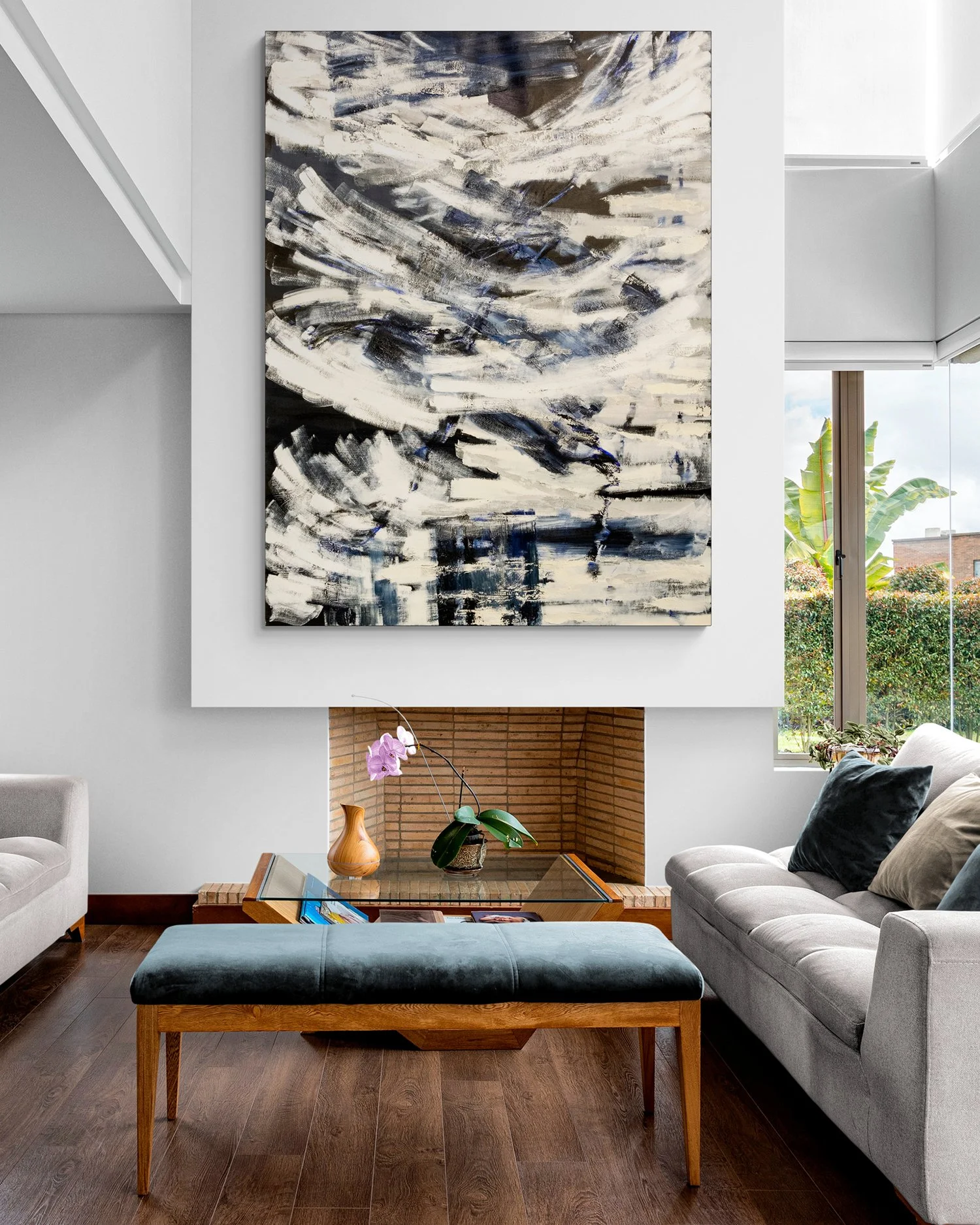 Mycenae VI, oil on canvas, 200x150 cm, room mockup by Canvy