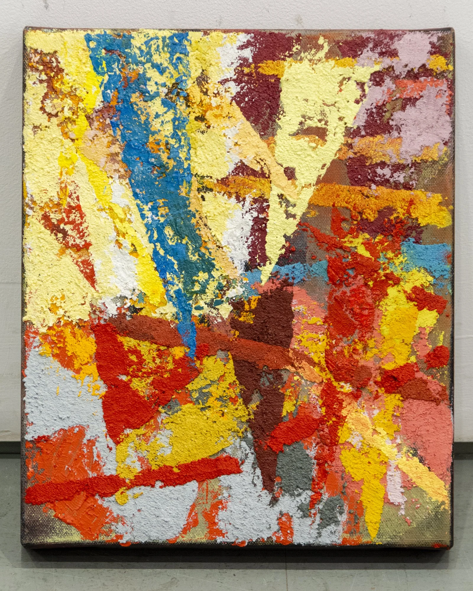 Small Worlds XXXII, oil on canvas, 30x25 cm, £295. These small-scale pieces started out as experiments with paint left over from working on larger paintings. They soon became a separate body of work with a life of their own.