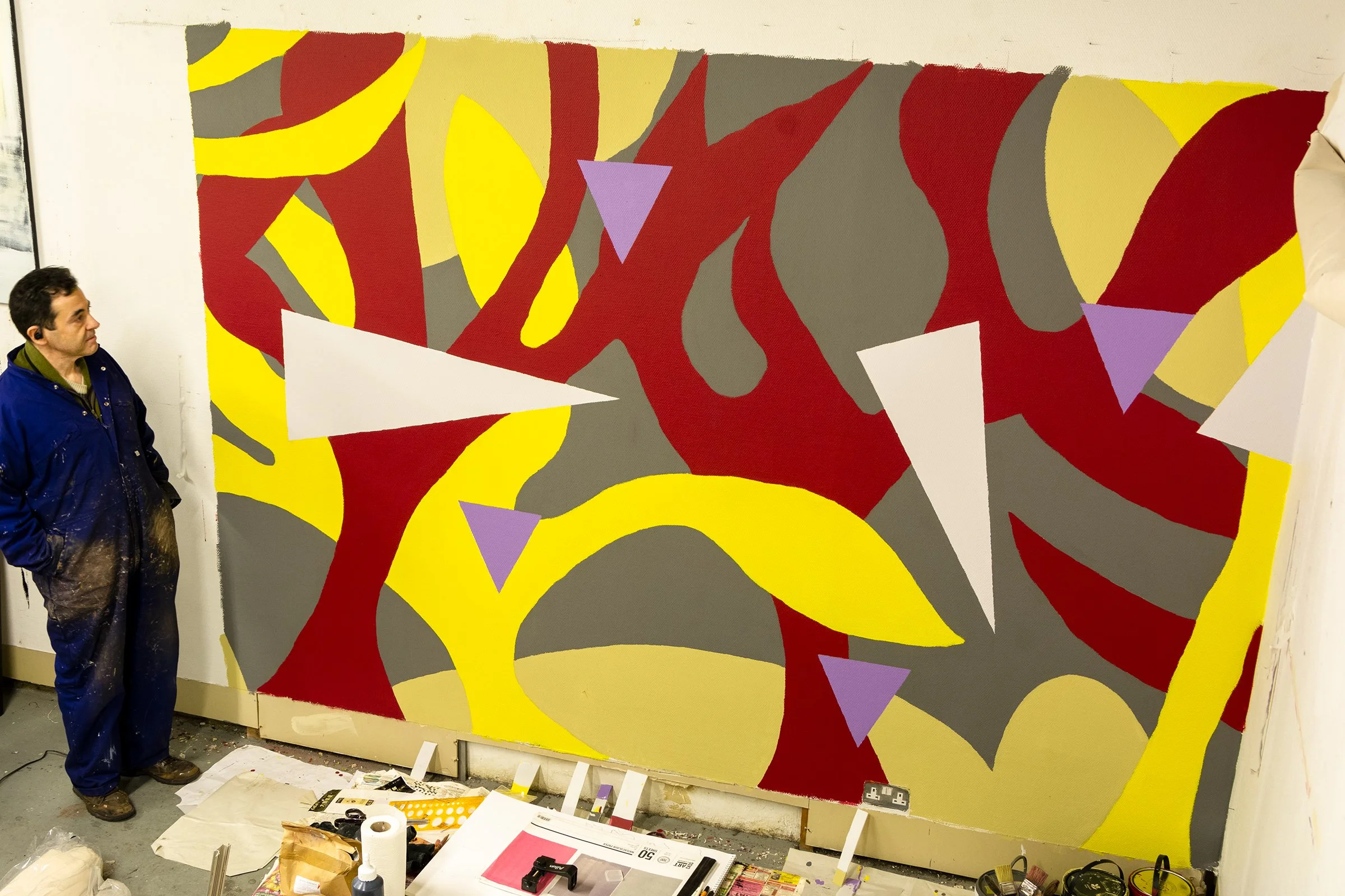Estudio conceptual a tamaño real para mural, 2025