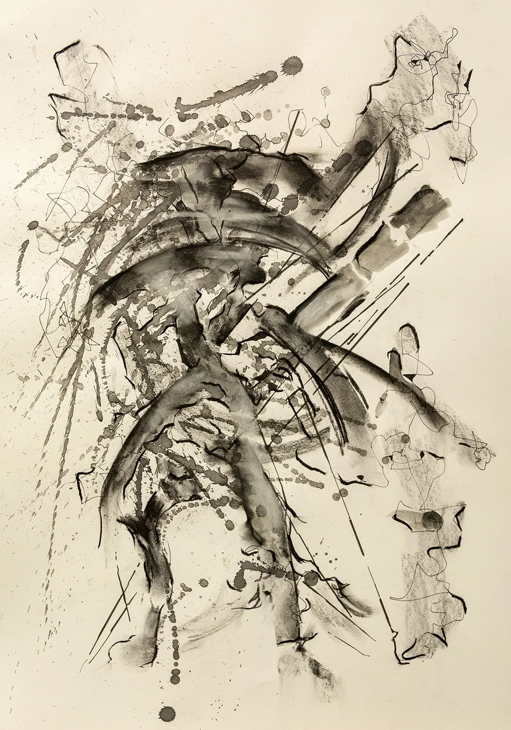 Titán, rotulador, carboncillo y tinta sobre papel, A2 (59.4 x 42 cm)