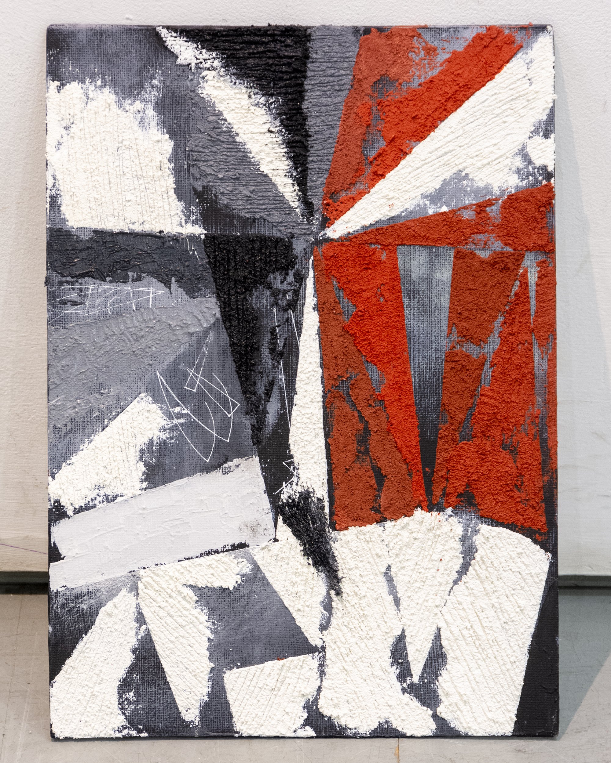 The City LVII, oil impasto on canvas board, 35x25 cm. The City series started out as very playful experiments on small surfaces using paint left over from working on larger pieces. In the end the series took on a life of its own and is ongoing.