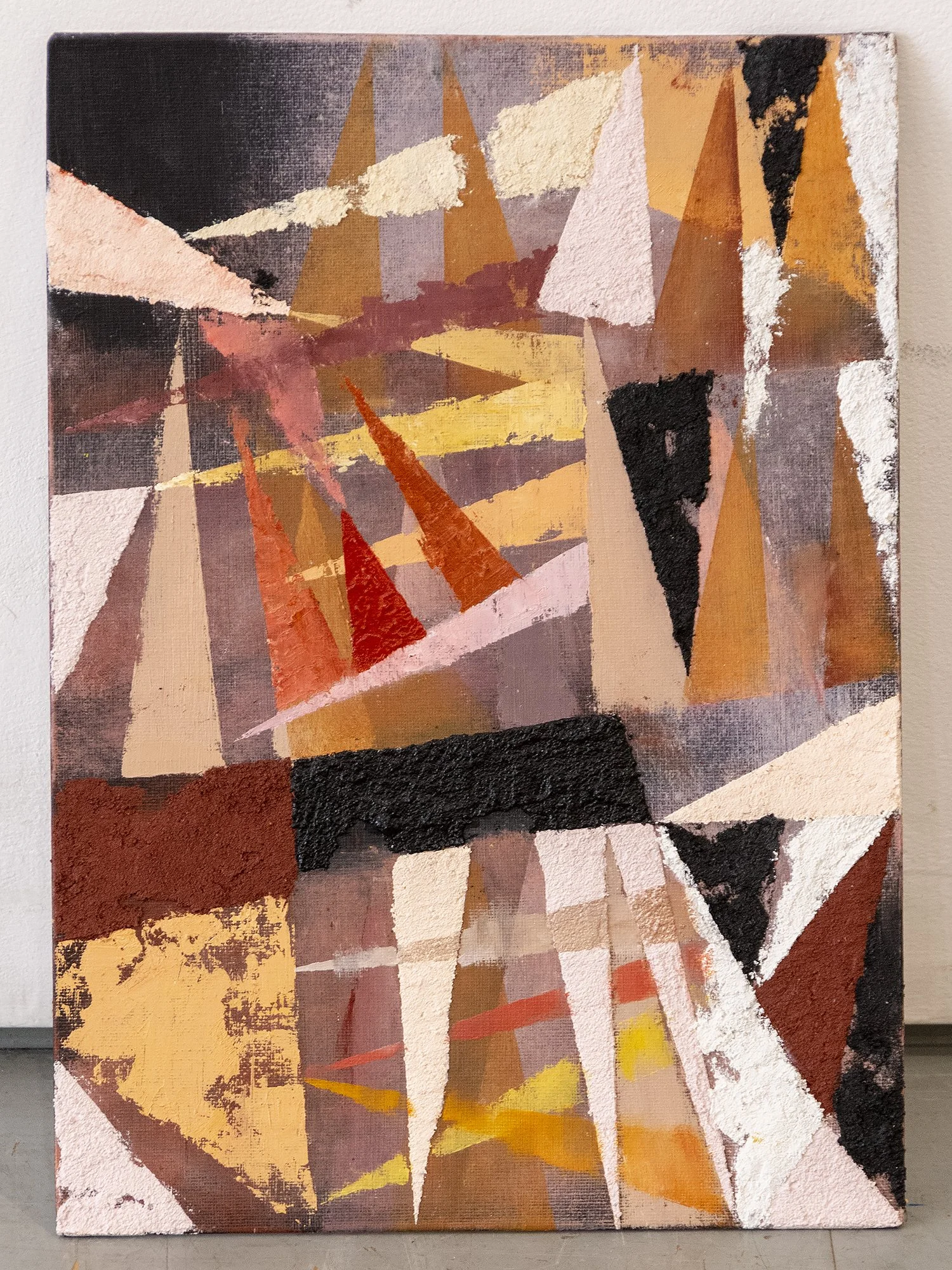 The City LXIV, oil impasto on canvas board, 35x25 cm, £295 (framed). The City series started out as very playful experiments on small surfaces using paint left over from working on larger pieces. In the end the series took on a life of its own and is