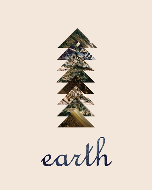 Series of four geometric designs of the elements created from multiple film photographs.