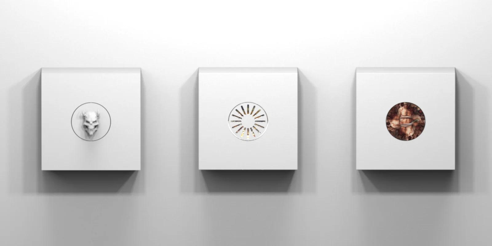 What you see is not everything I,II,III / Kinetic sculpture, 2015 wood, etc 32x32x15(cm)