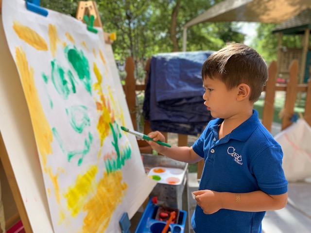 Painting on the easel