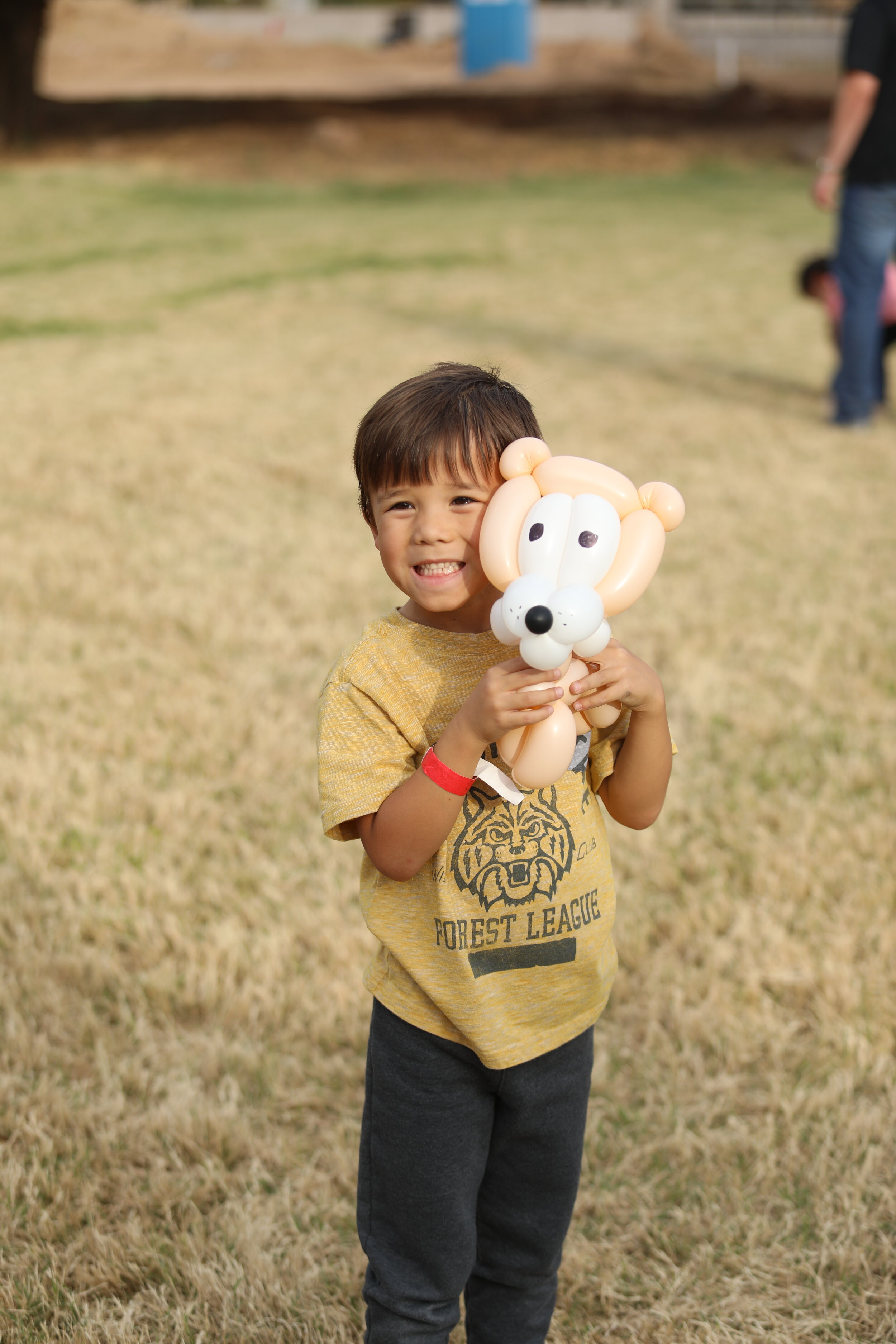 So happy with his Balloon Animal!