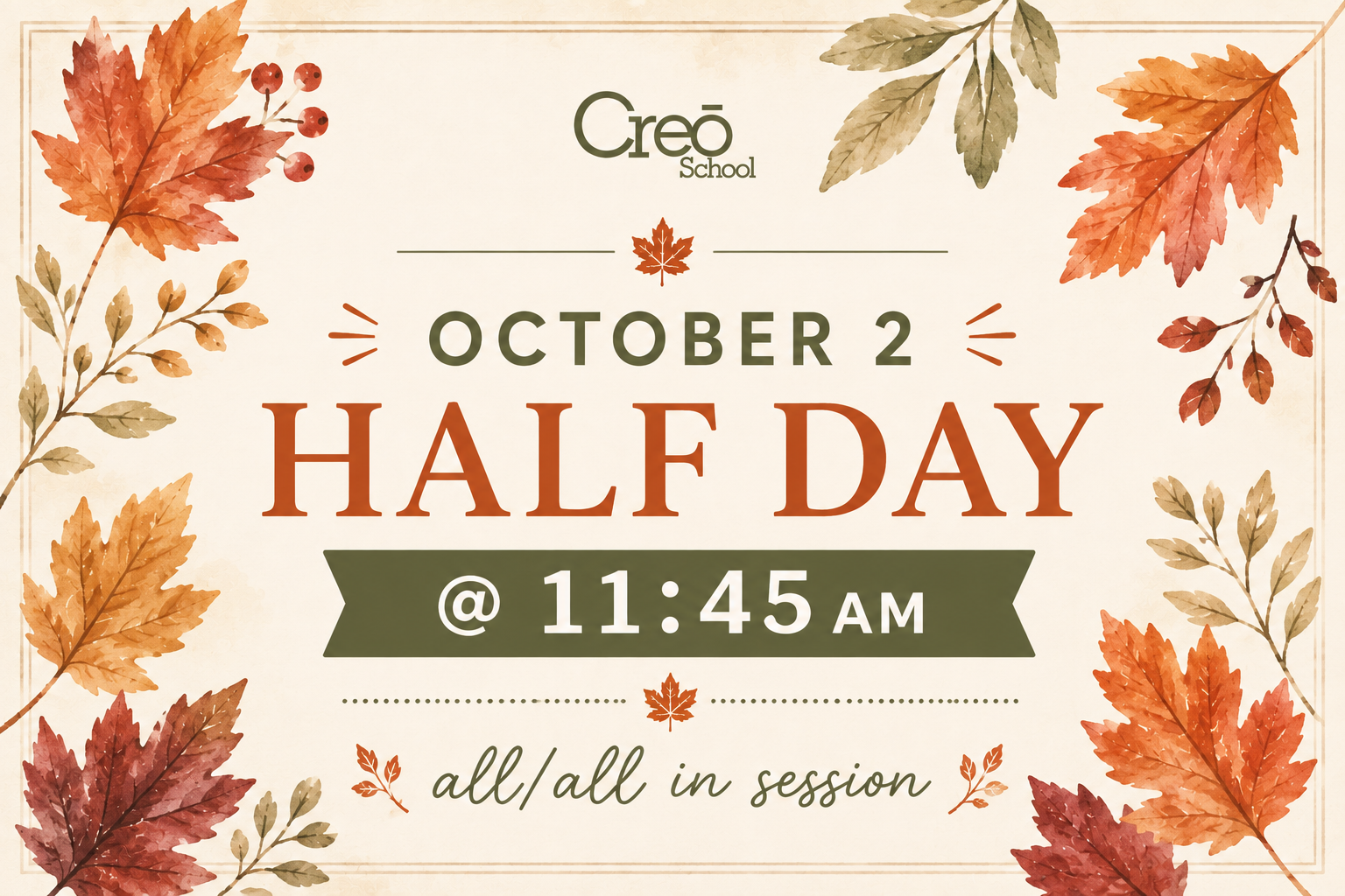Half Day - All/All in Session