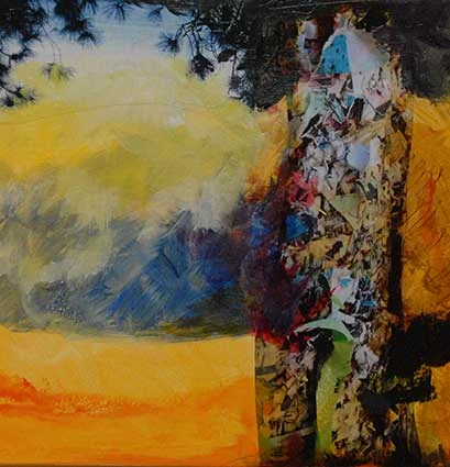  Mixed media, acrylic and collage  12" x 12"  SOLD 