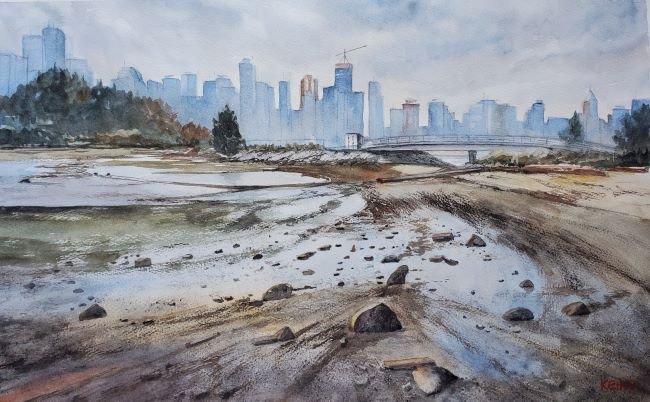 Low Tide V - Vancouver Skyline from Stanley Park