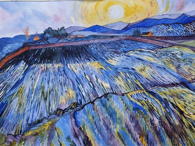 Lavender Field at Sunrise - Vincent watered down