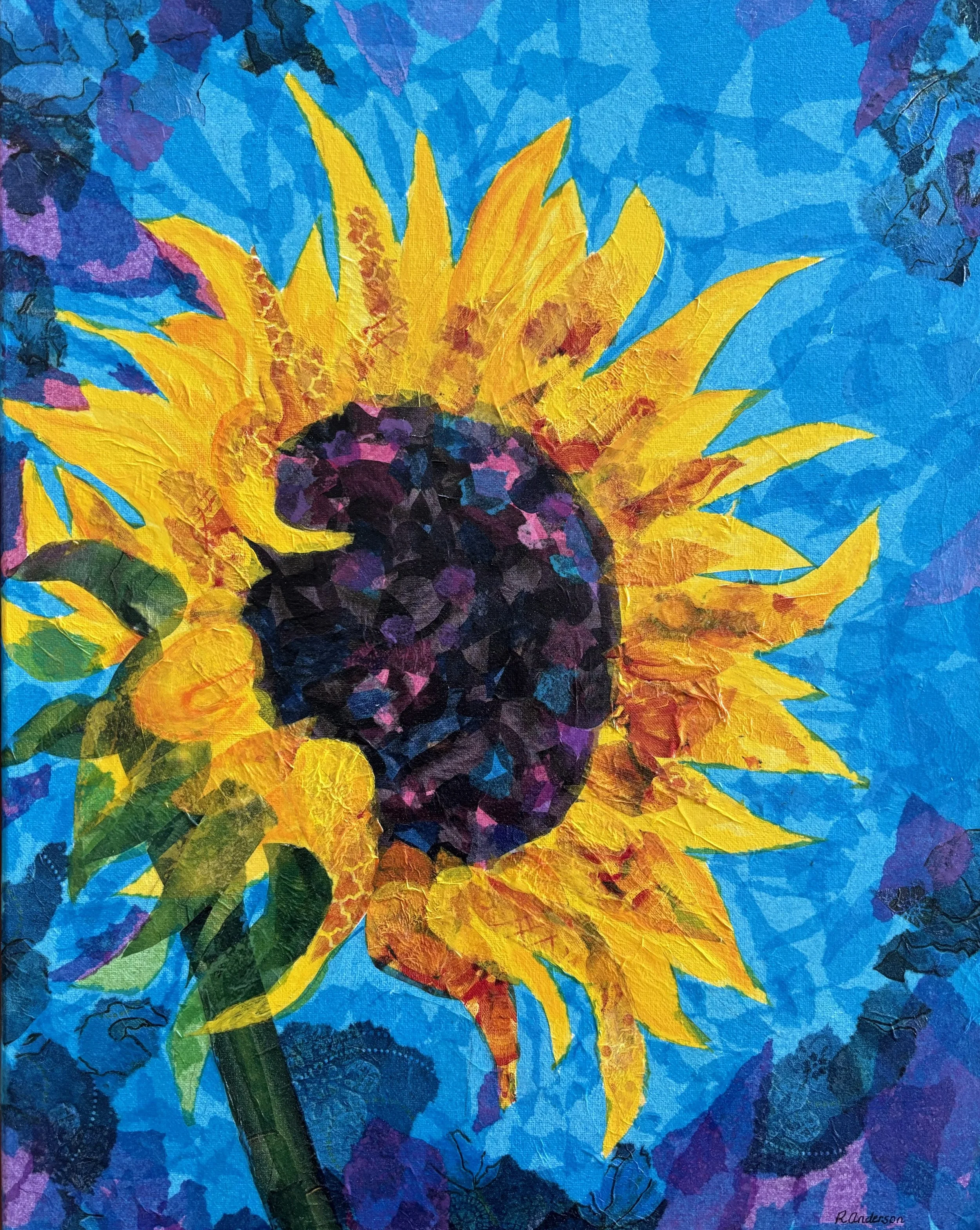 Sun Seeker  Collage, 16 x 20 inches