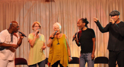 Joey Blake, Judi Vinar, Rhiannon, Bobby McFerrin, & David Worm are " Gimme5"