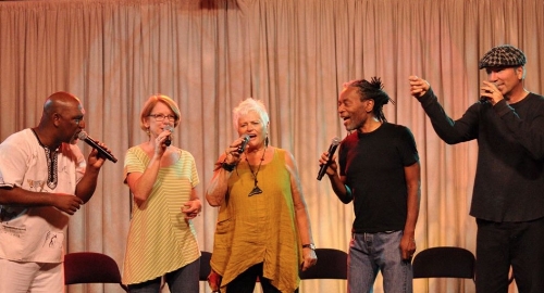 “Gimme5” is Joey Blake, Judi Vinar, Rhiannon, Bobby McFerrin and David Worm