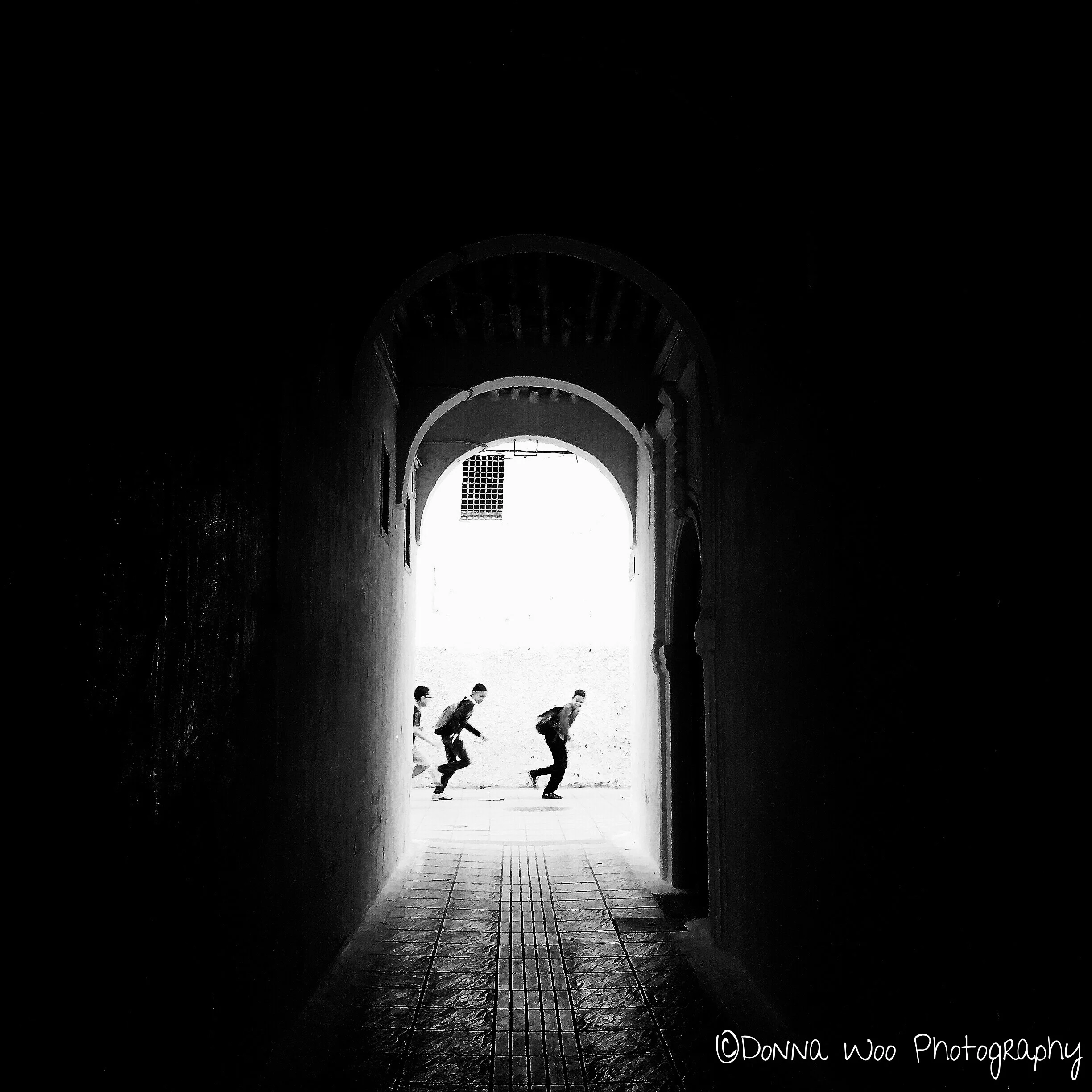  School kids running home 