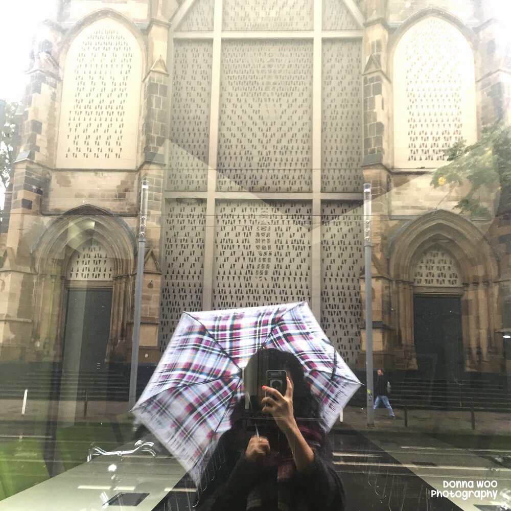  A mirror selfie in Düsseldorf with a visible umbrella and invisible cold virus.  October 2015.  Düsseldorf, Germany 