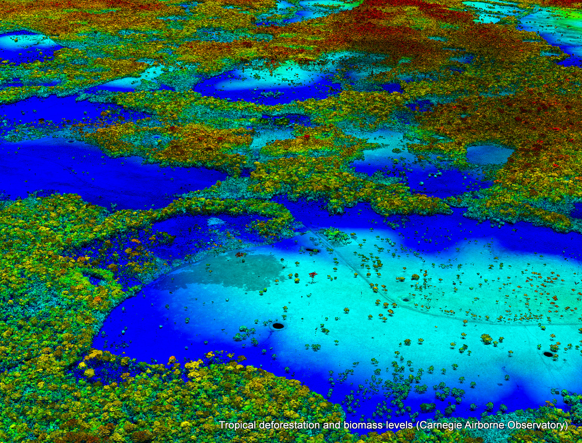 Tropical Deforestation and Biomass Levels. Source: Carnegie Airborne Observatory