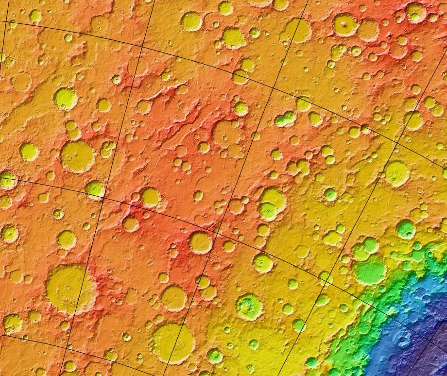 Evidence of "Heavy Bombardment" on Mars Photo: Wikipedia