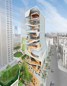 A mock-up of the recently completed Vagelos Education Center at the Columbia University Medical Center.
