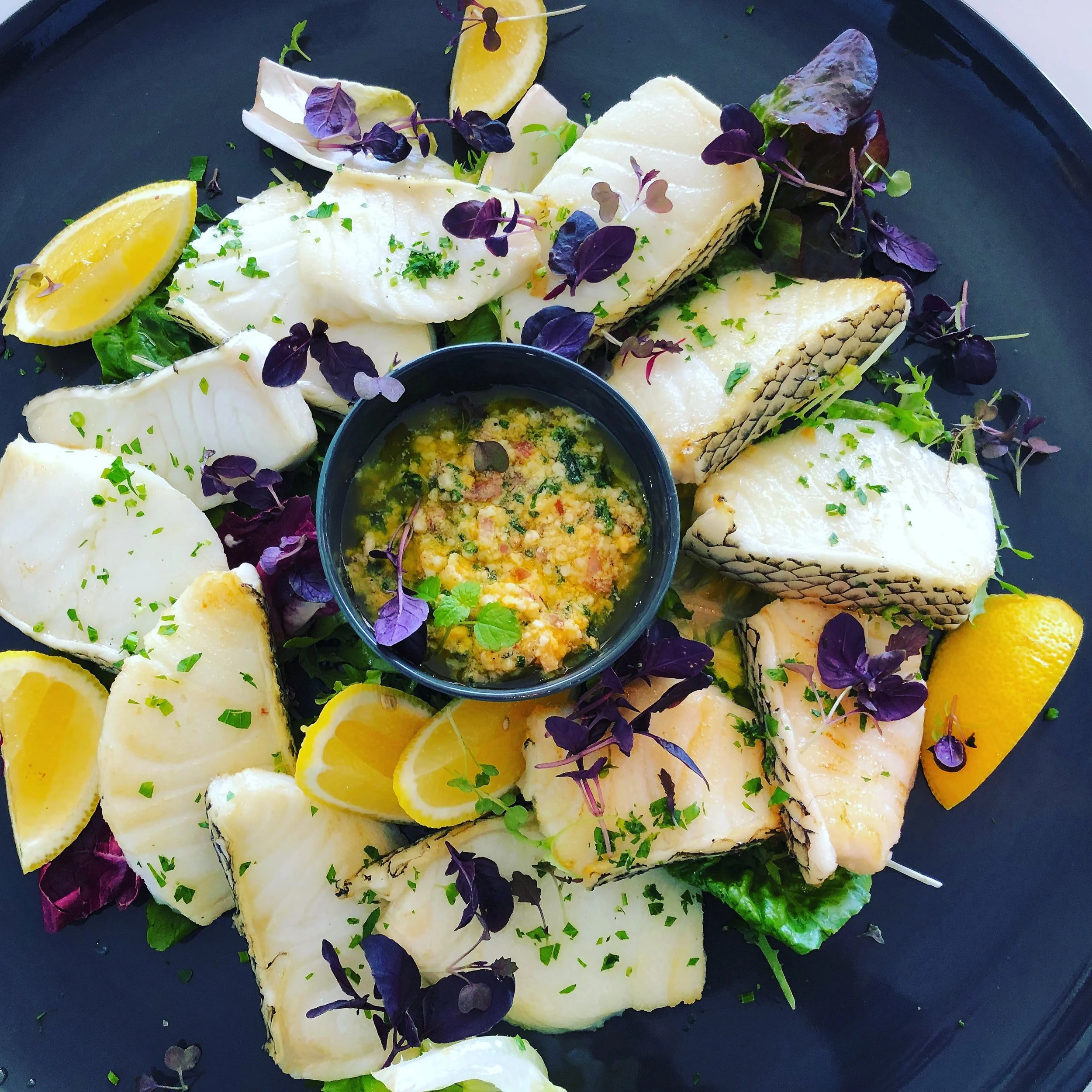  Aussie summer means lots of beautiful seafood. I just love&nbsp; @glacier51toothfish &nbsp;it has the most amazing flavor and texture paired here with a simple salsa of egg, anchovy and shallot. Prefect with a glass of rose on a hot sydney summers d