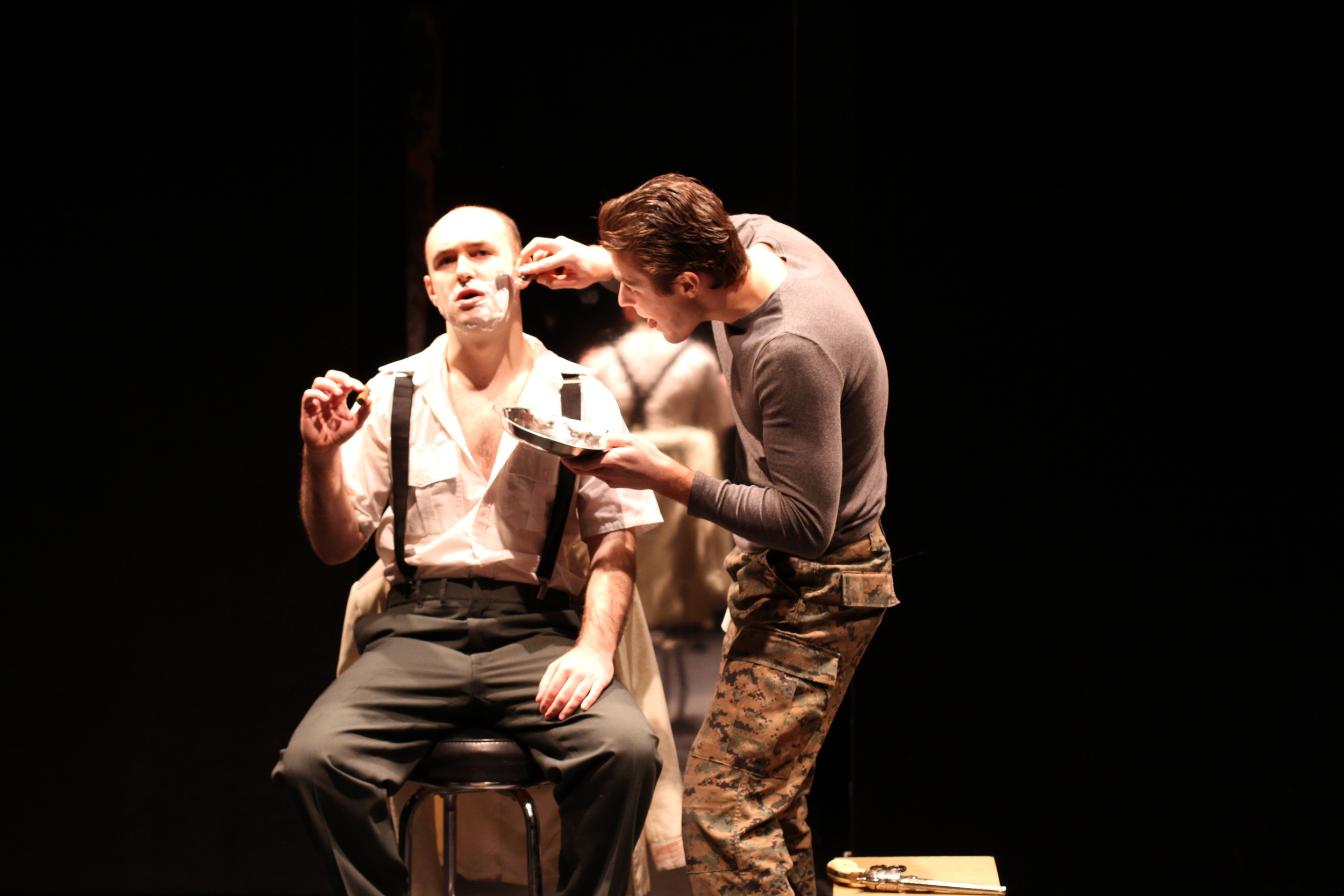  The Captain gets a shave.&nbsp; Woyzeck , dir. Niky Wolcz. Photo by Matthew Dunivan. 