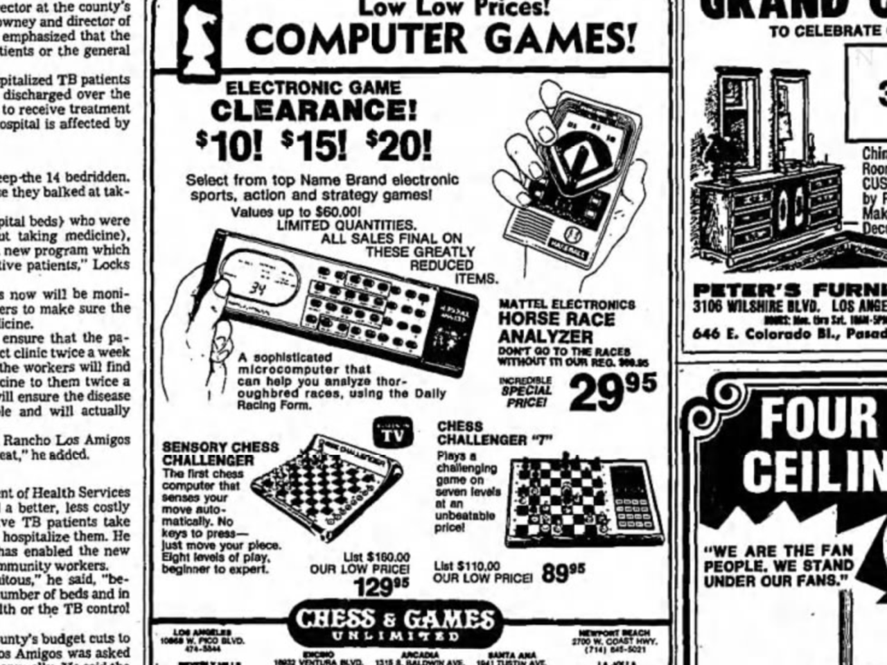 1981 advertisement from the LA Times 