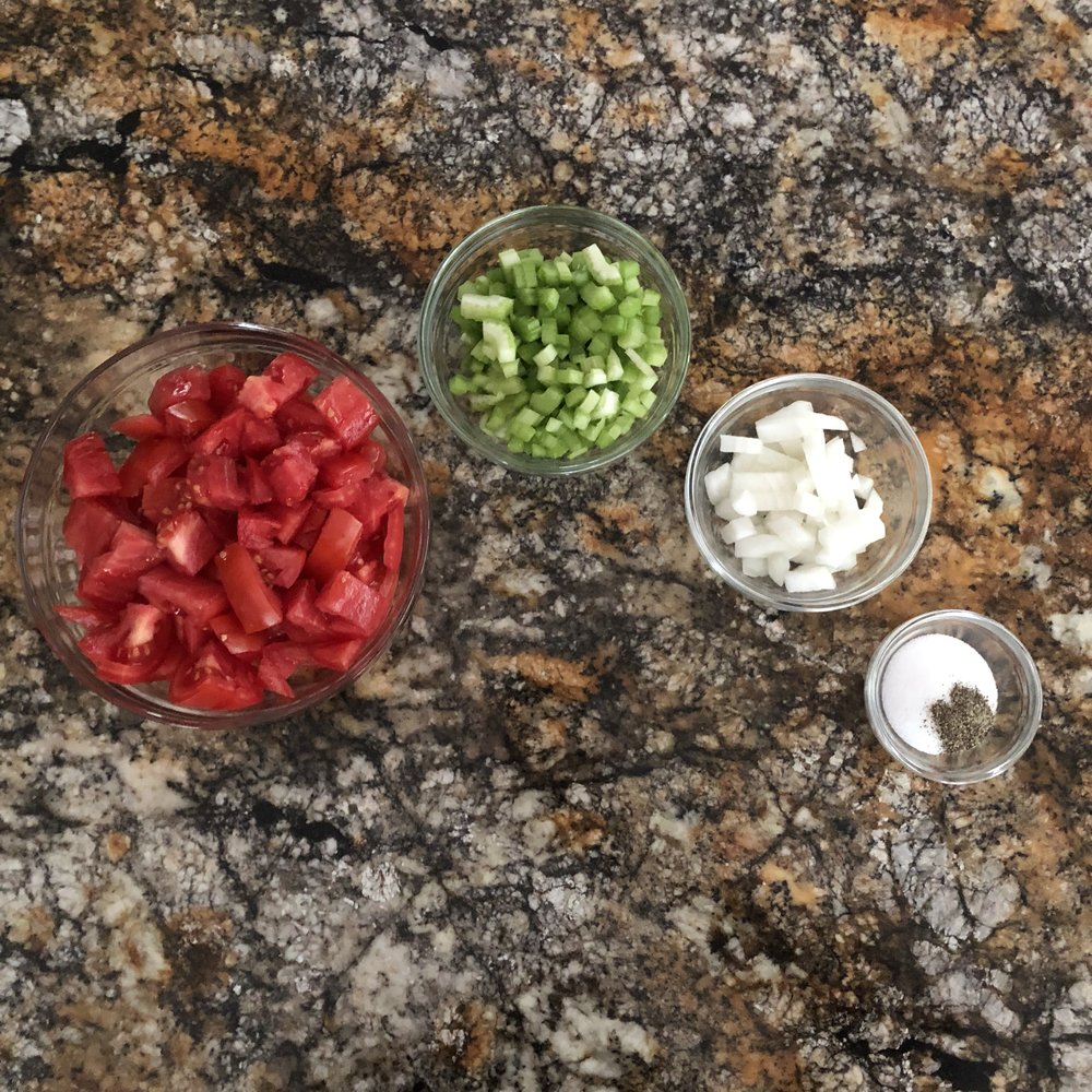 Prepped ingredients