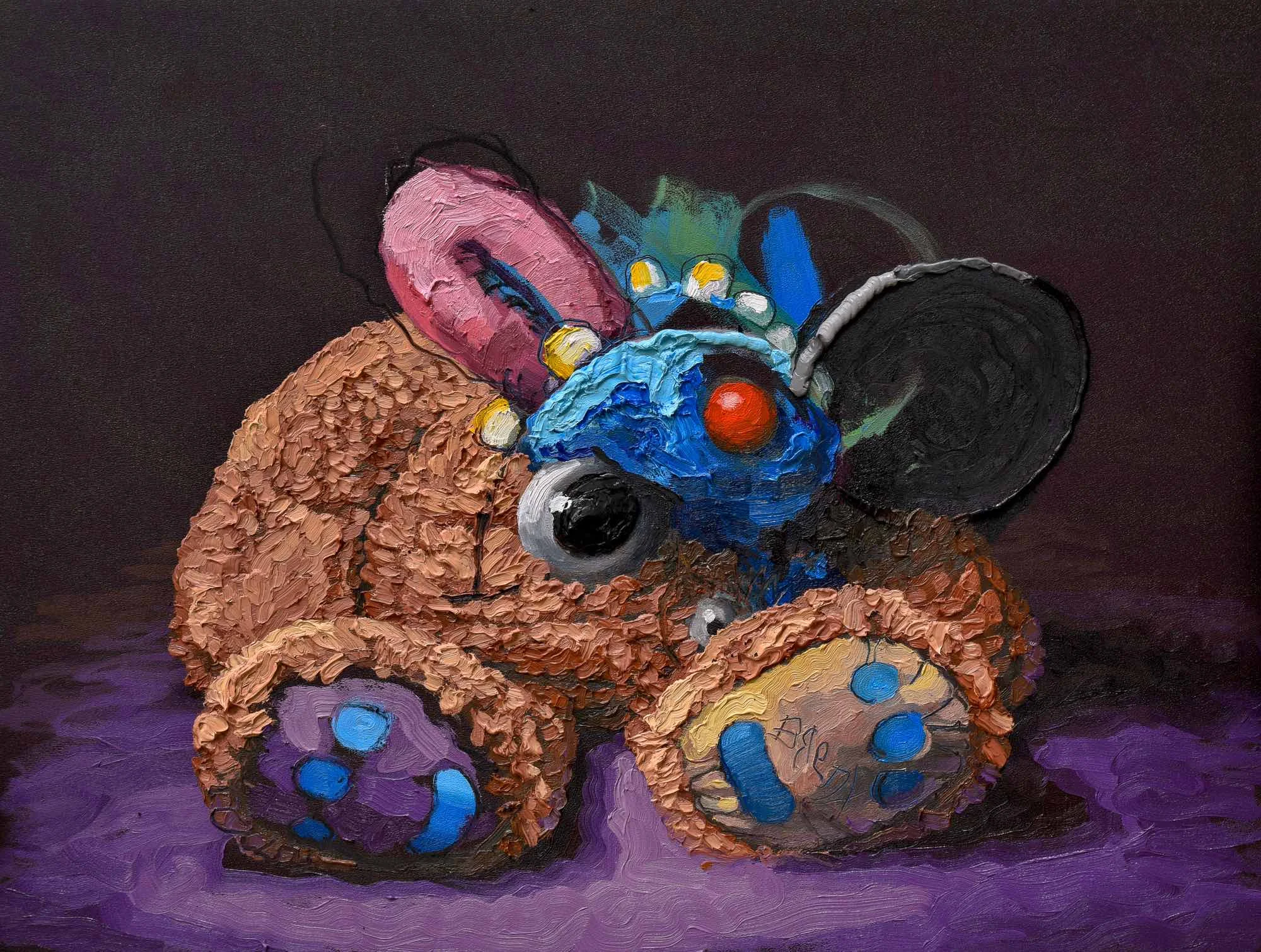 "mondo" oil and charcoal on panel, 18"x24" (46cm x 61cm), 2018