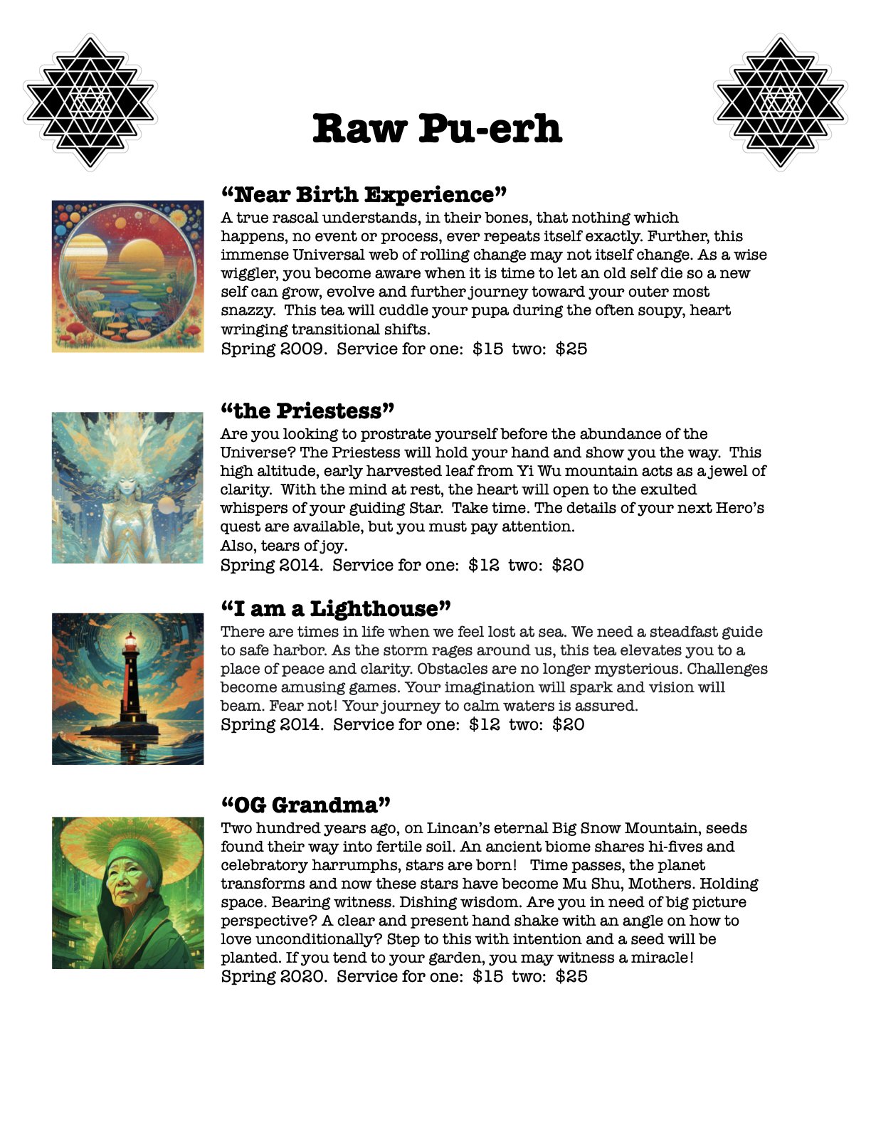 Menu — Fly Awake Tea House