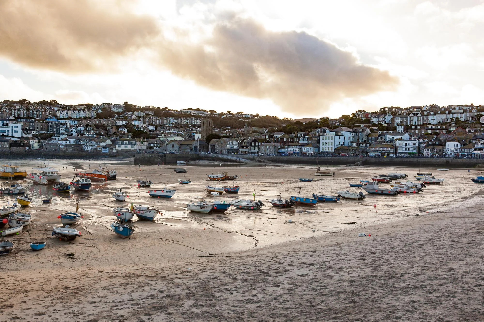 St. Ives Harbour at low tide