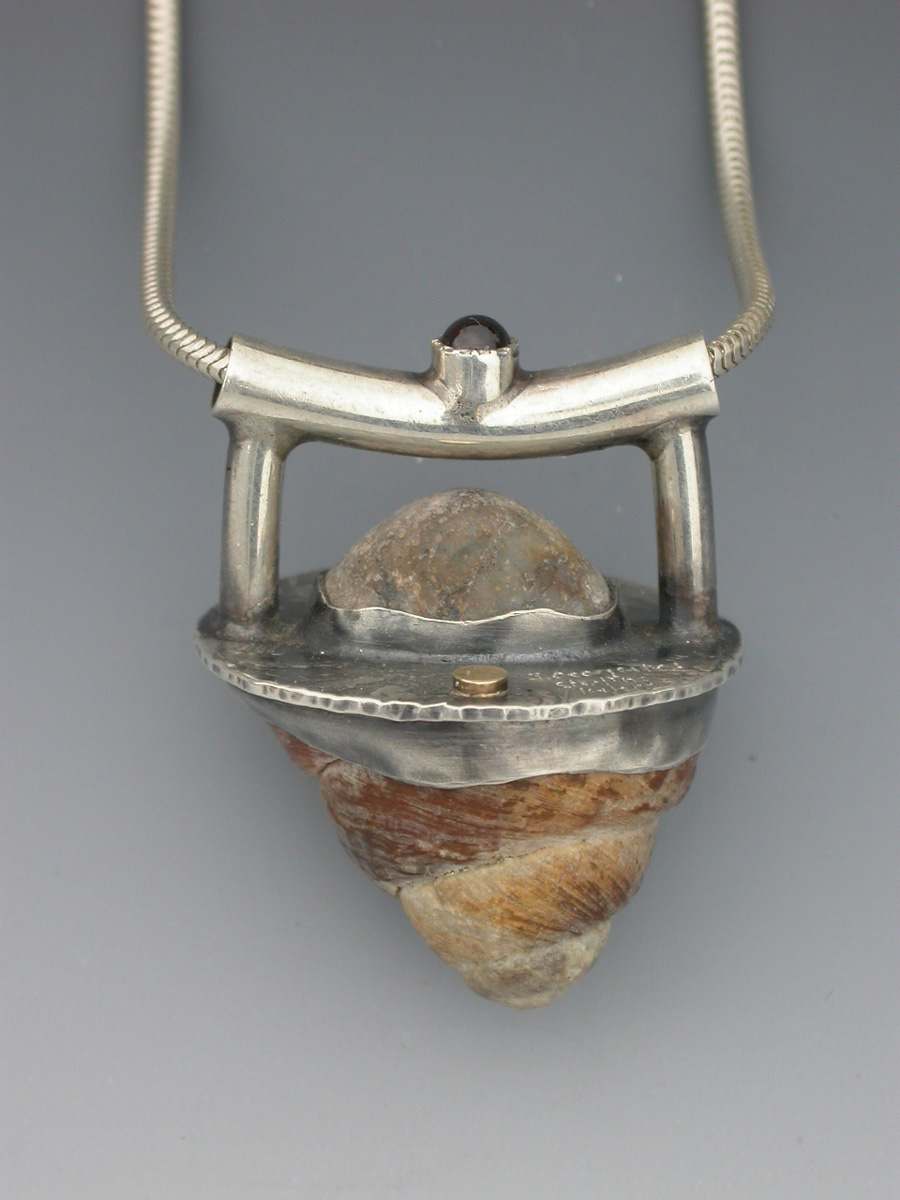 Spiral Shell & Beach Rock Brooch