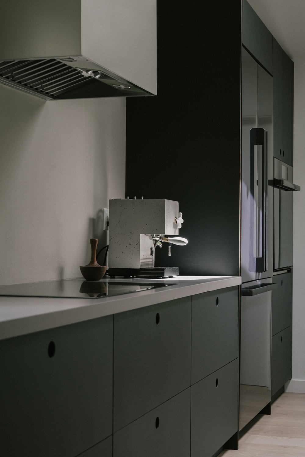 Contemporary kitchen with a coffee maker