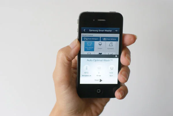 Testing out the Samsug Smart Washer app.