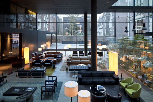 Glazed courtyard at The Conservatorium Hotel Amsterdam | Design Hunter