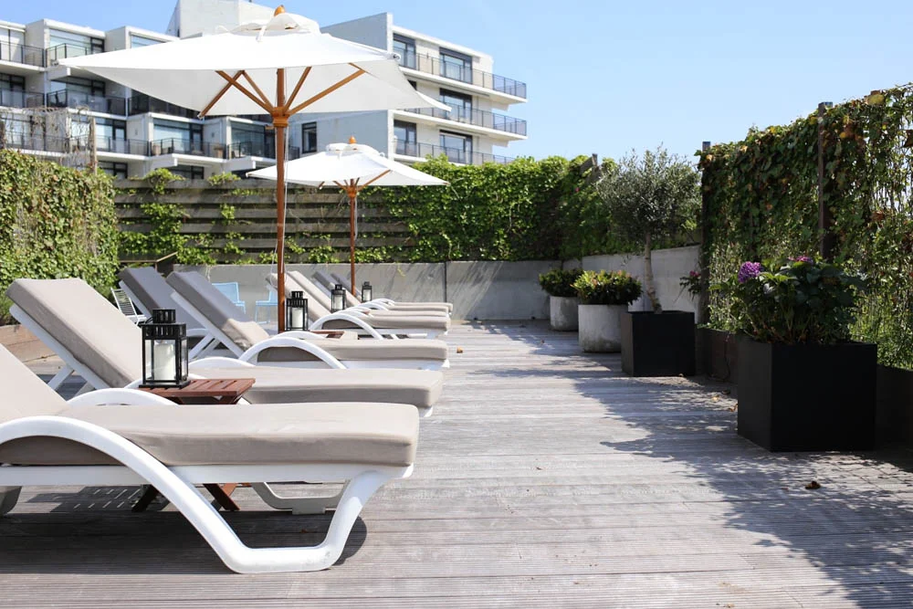 Sun terrace at Vesper Hotel Noordwijk | Design Hunter