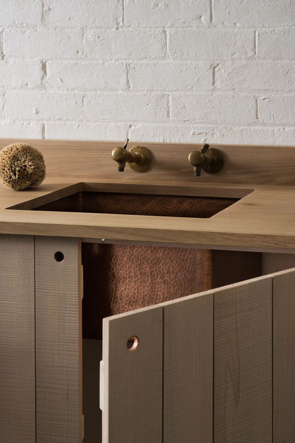 Copper sink - modern rustic kitchen by Sebastian Cox for deVOL