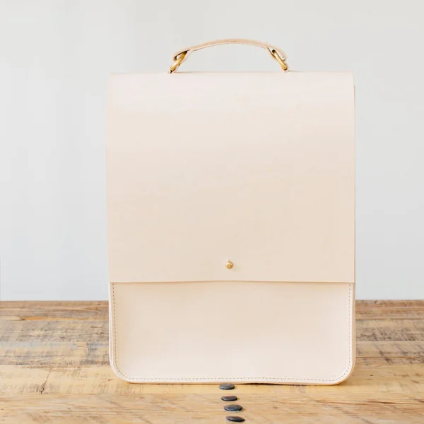Boxy leather backpack