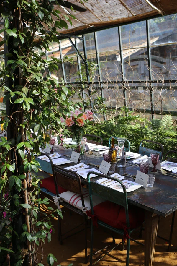 Table setting at Petersham Nurseries
