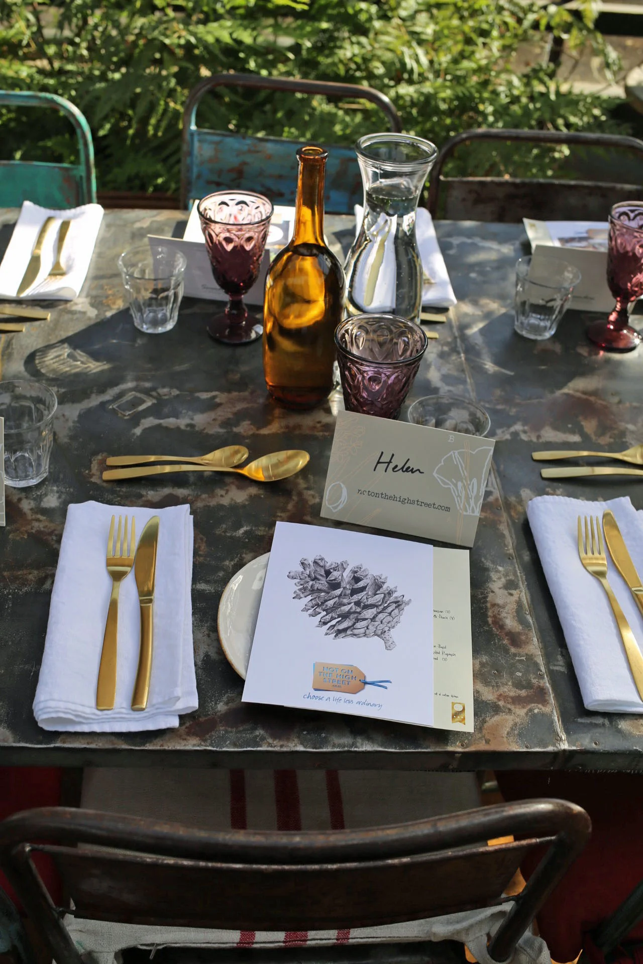 Table setting at Petersham Nurseries