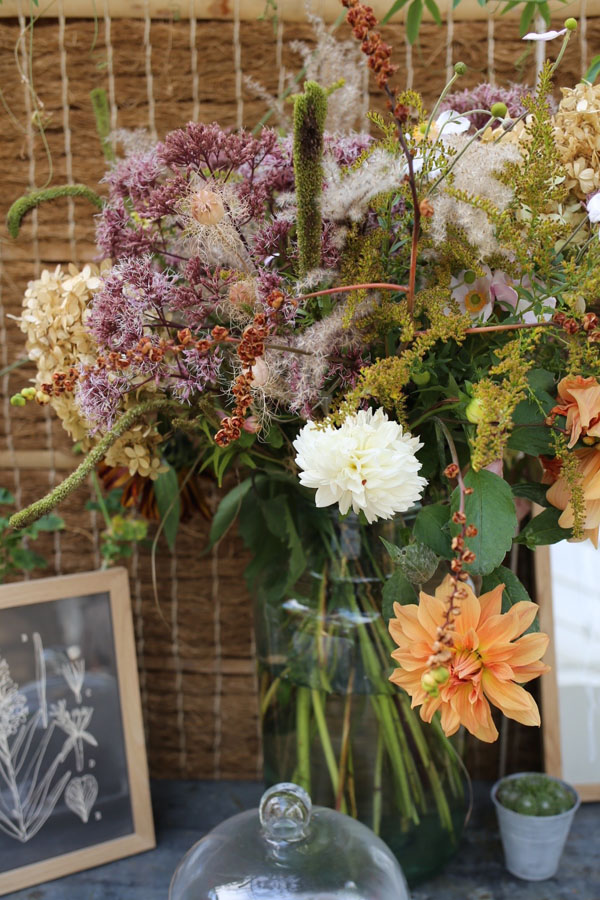 Autumn flower arrangement at Petersham Nurseries