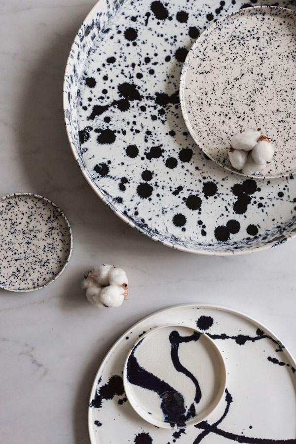 Ink effect ceramics