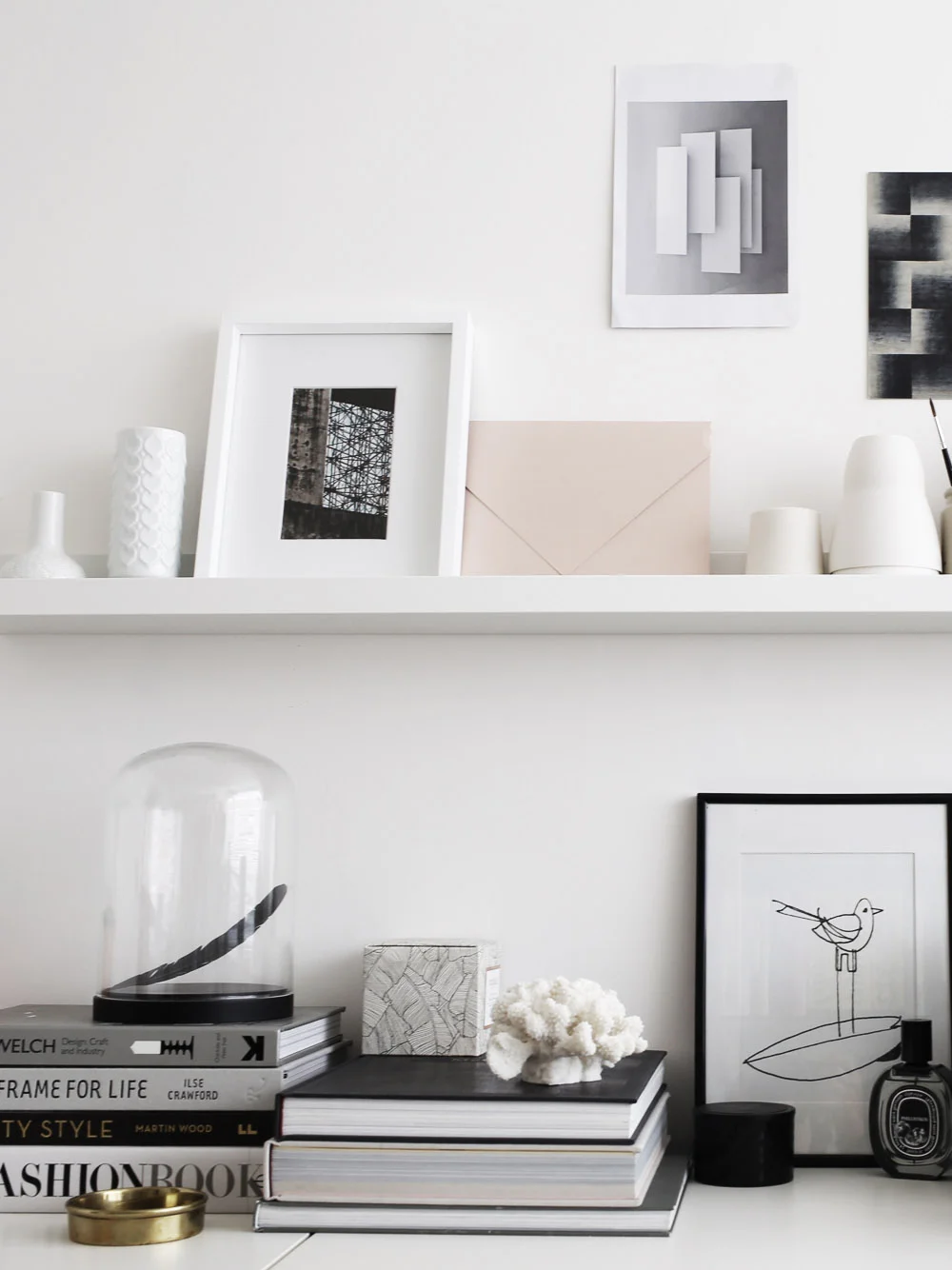Office shelf styling