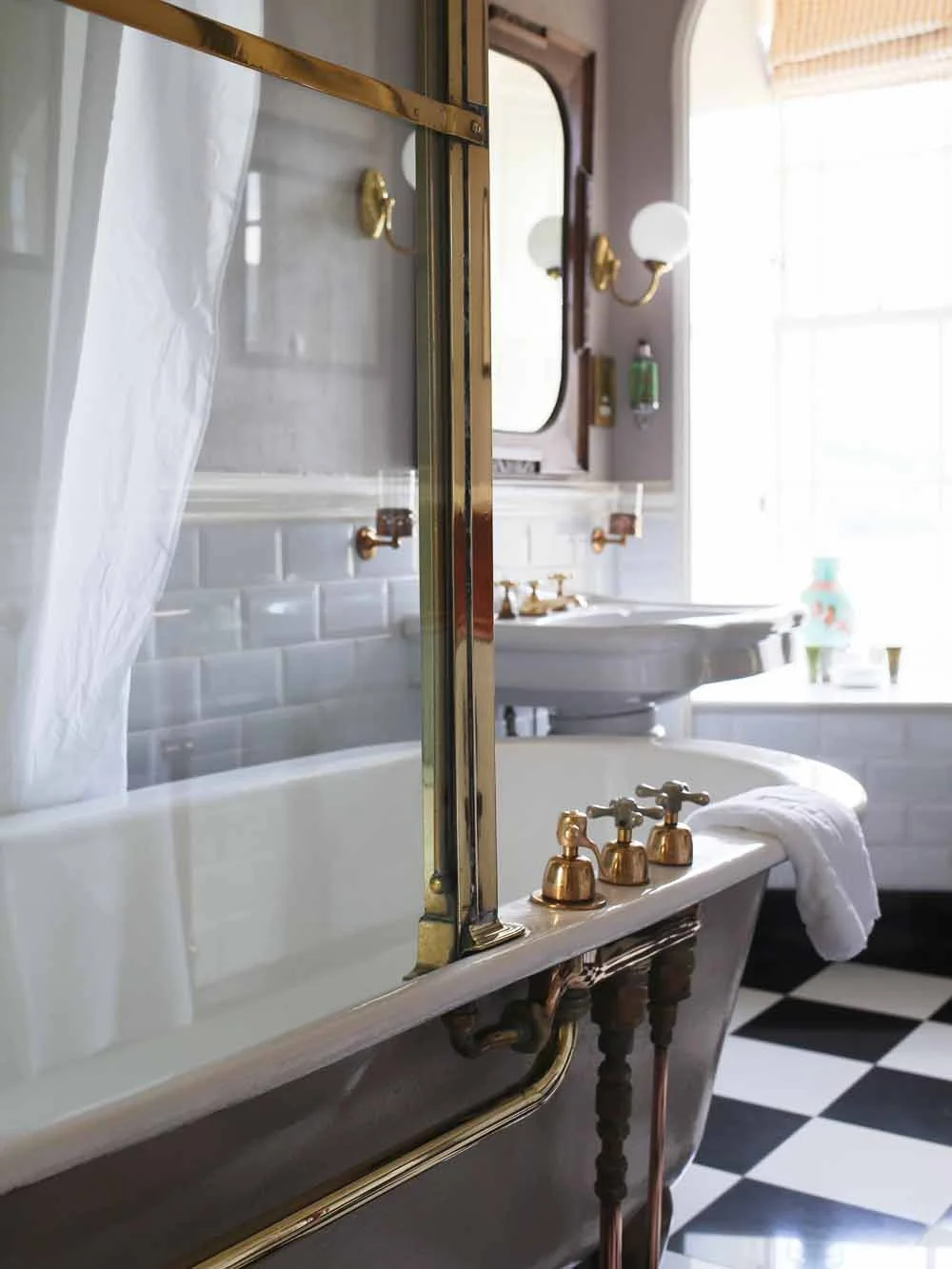 Victorian brass cabinet bath | The Inn at Whitewell