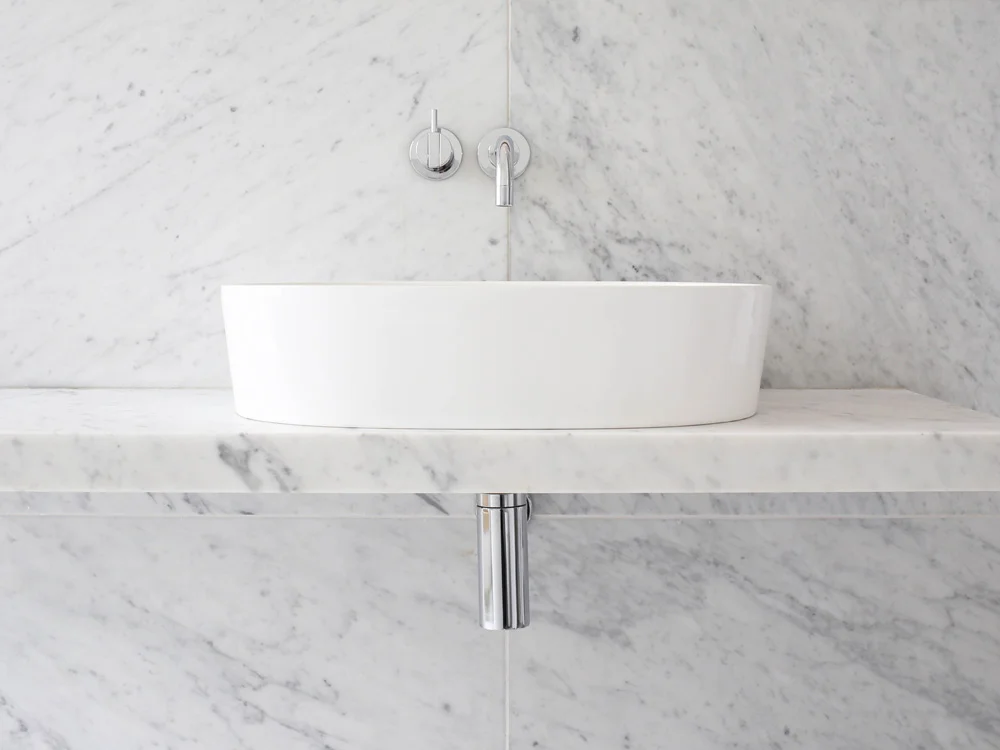 Marble bathroom - At the Chapel | Design Hunter