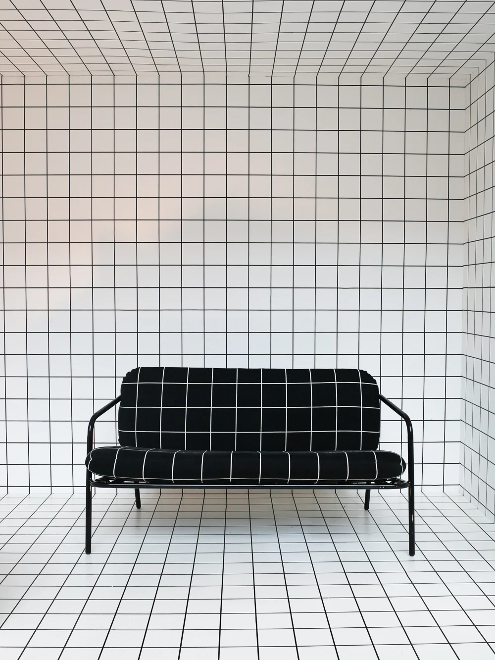 Deadgood sofa upholstered in 'Window' by Kirkby Design