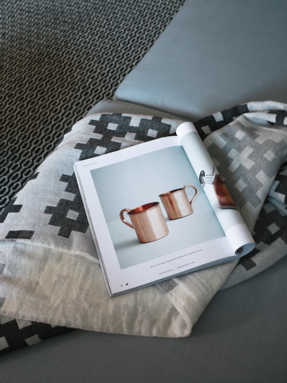 Sofa and throw