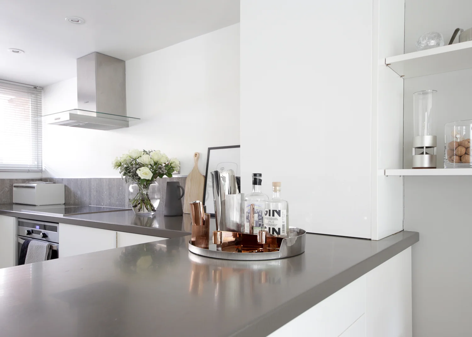 Modern minimalist white kitchen