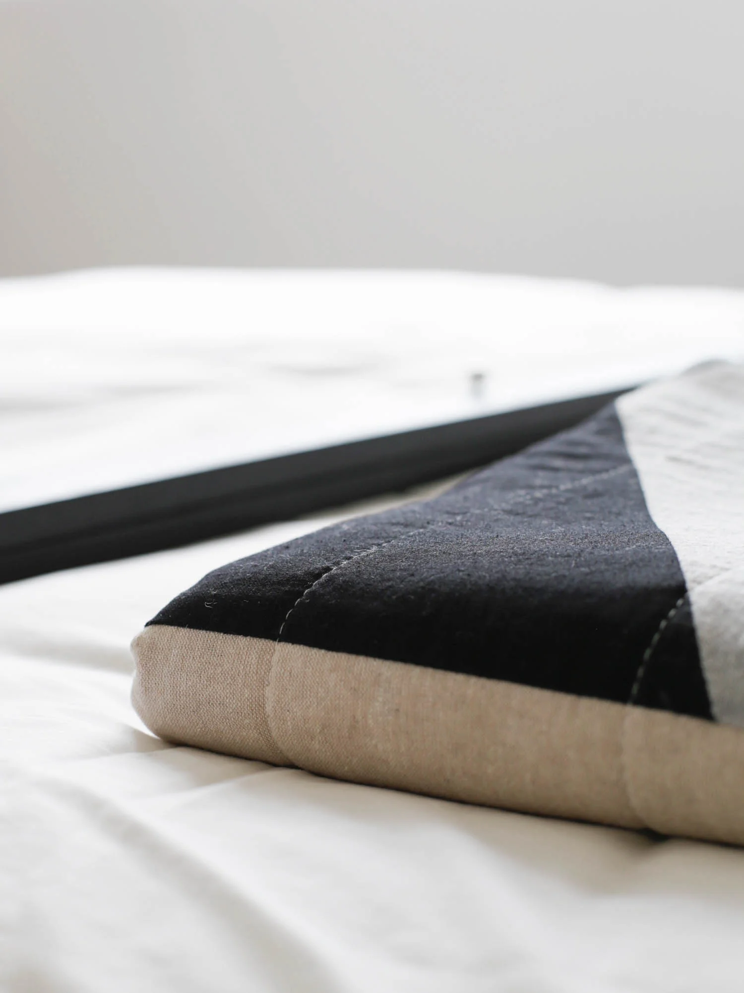 Handmade modern minimal quilt by Louise Gray | Design Hunter