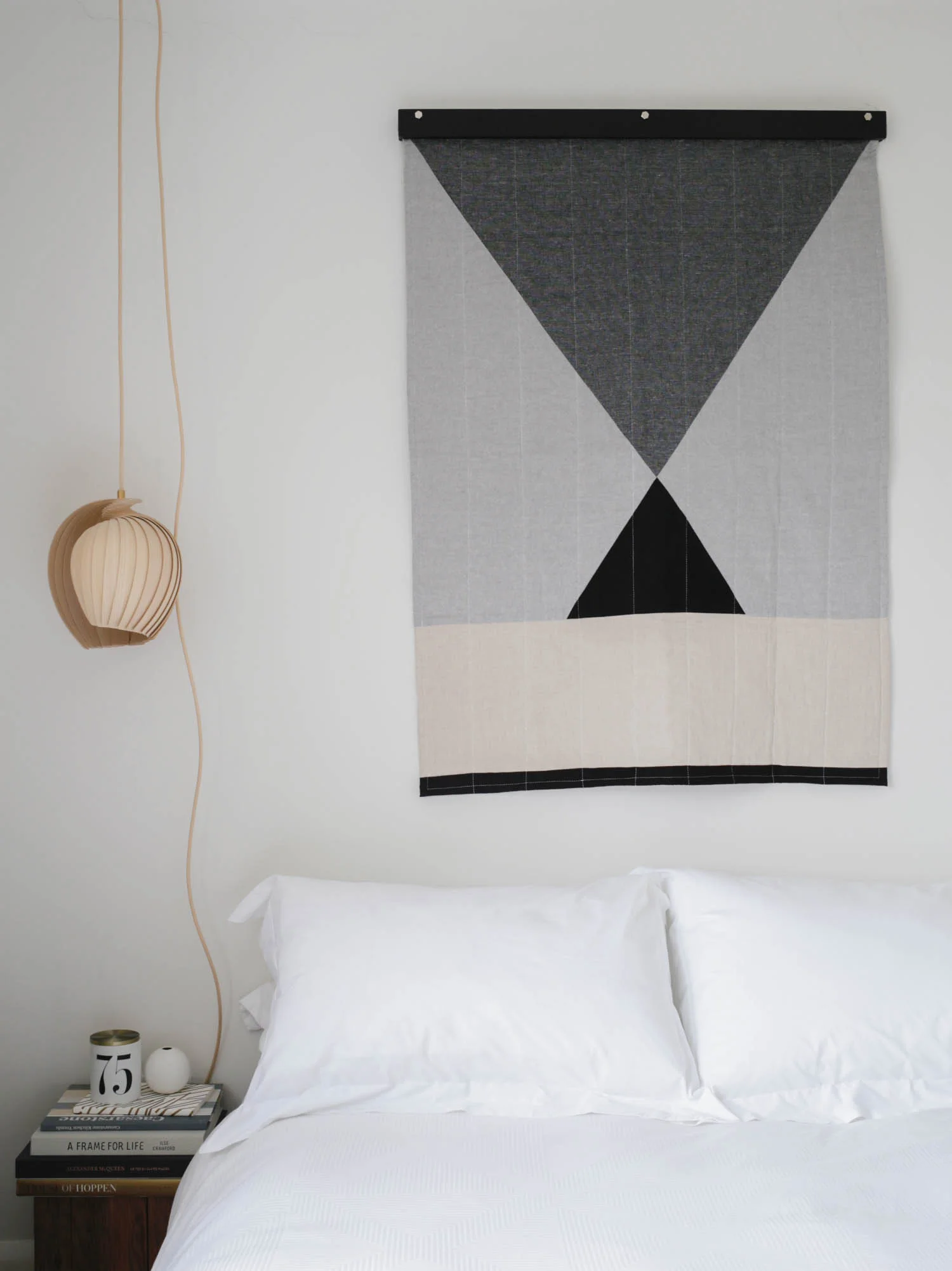 Handmade modern minimal quilt by Louise Gray | Design Hunter